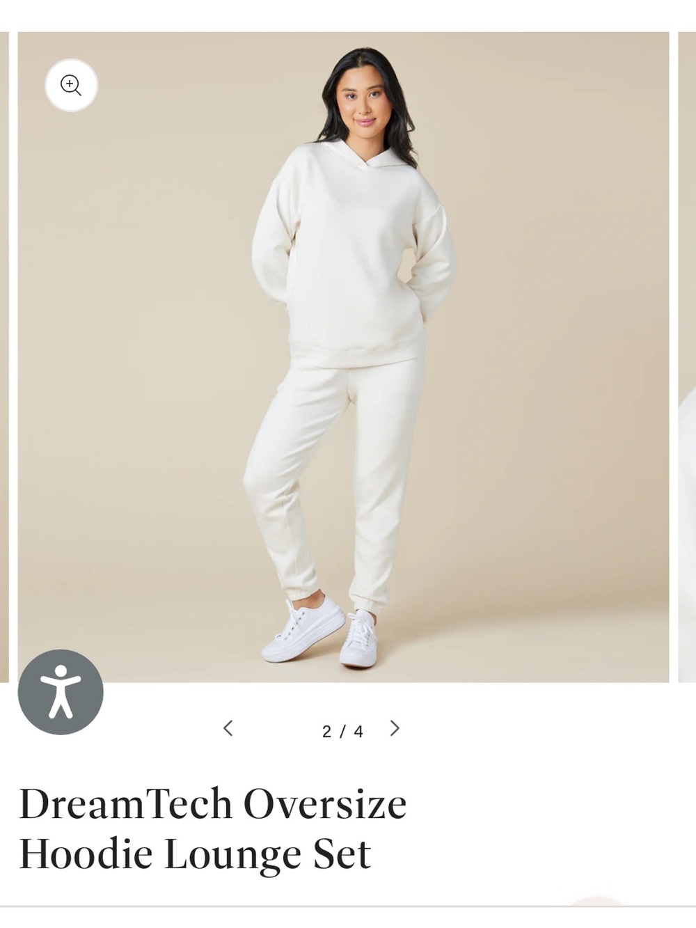 DreamTech Oversize Hoodie & Joggers Set - Cream